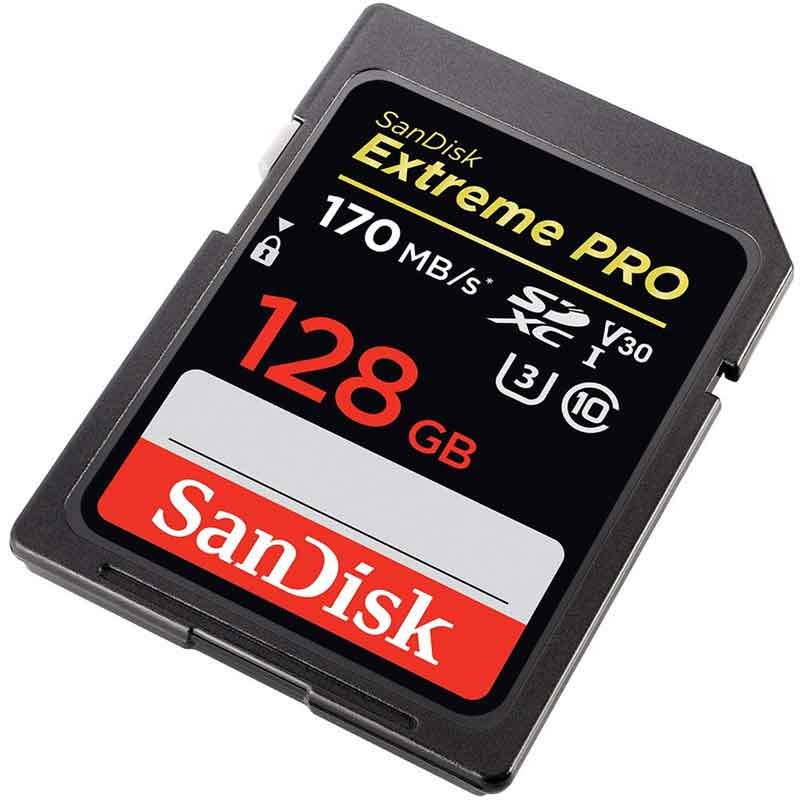 Tarjeta SD 128G Sandisk Extreme PRO Clase 10 U3 V30  170 MB/s SDSDXXY-128G-GN4IN 
