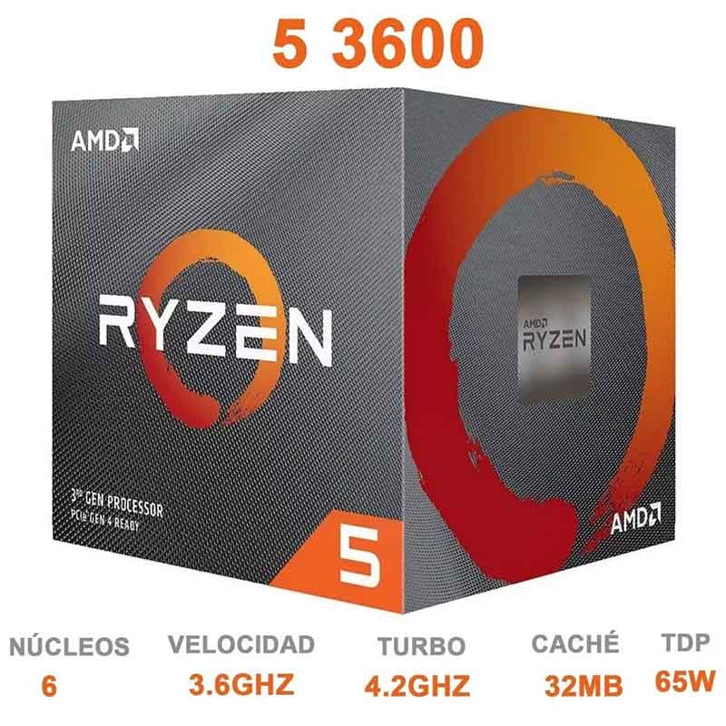 Procesador AMD RYZEN 5 3600 3.6 GHz 6 Core AM4 100-100000031BOX 