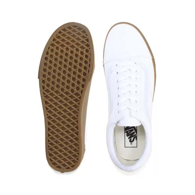 Tenis Vans Old Skool Canvas Blanco/café - Vn0a31z9l0g