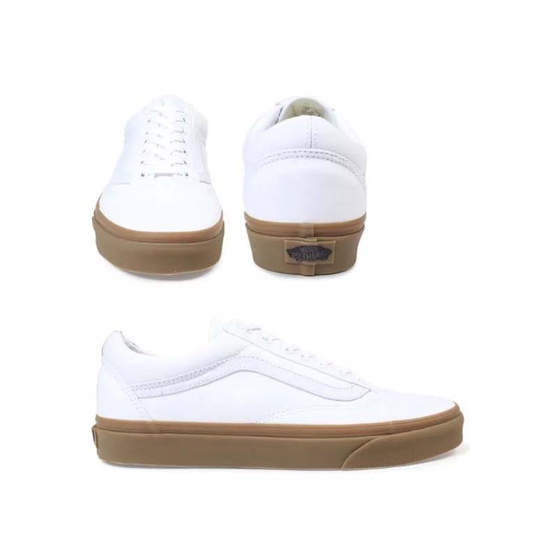 Tenis Vans Old Skool Canvas Blanco/café - Vn0a31z9l0g