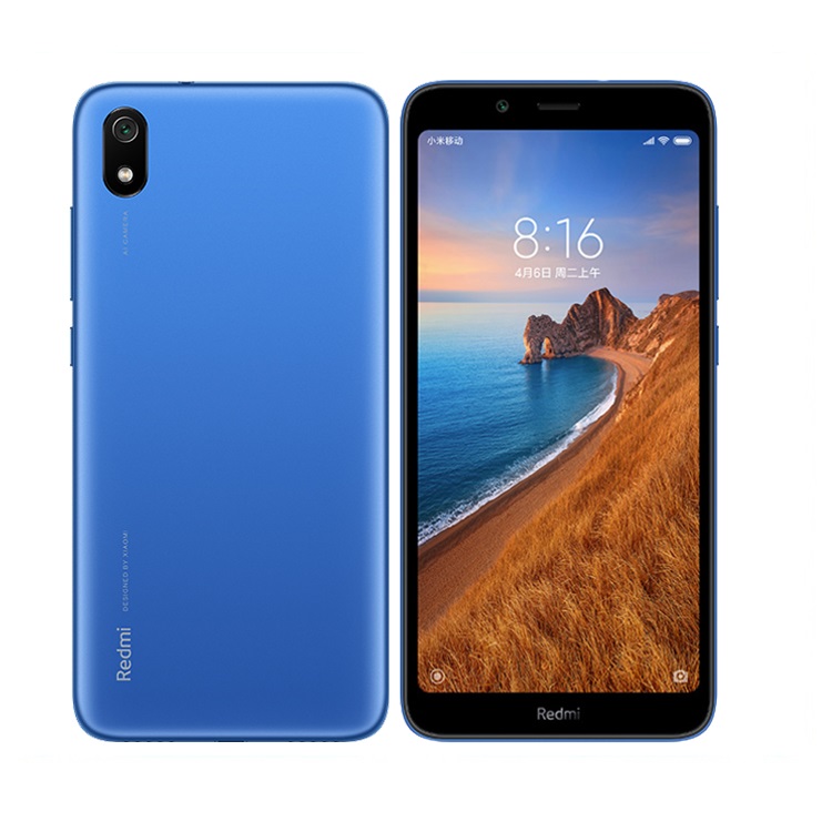Celular Xiaomi Redmi 7A 32GB 2GB de RAM Cámara 13+5 Mpx DualSIM DESBLOQUEADO NUEVO AZUL 