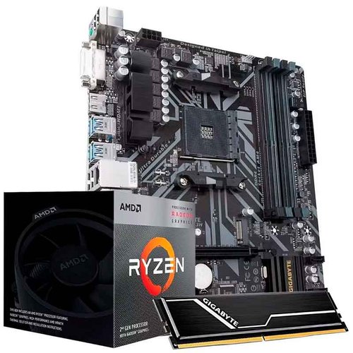 KIT de Actualizacion AMD Ryzen 5 GIGABYTE B450 8GB Radeon RX Vega 11 