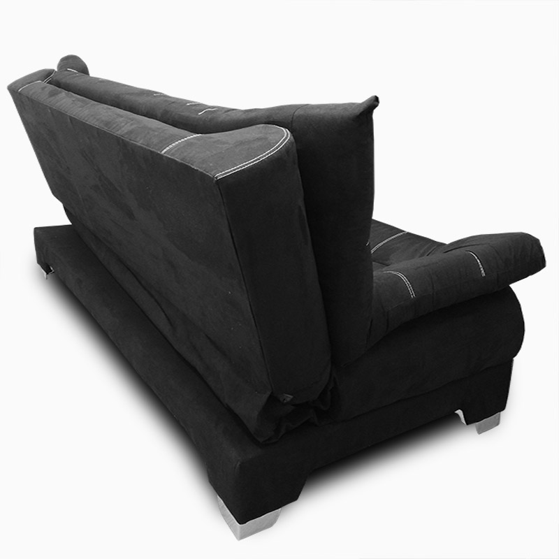 Sofá cama Nigeria suede Black + 02 cojines decorativos Maderian // ENTREGA A CDMX Y ZONA METROPOLITANA.