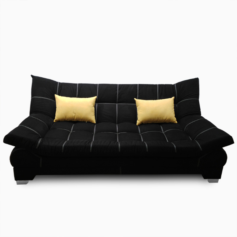 Sofá cama Nigeria suede Black + 02 cojines decorativos Maderian // ENTREGA A CDMX Y ZONA METROPOLITANA.