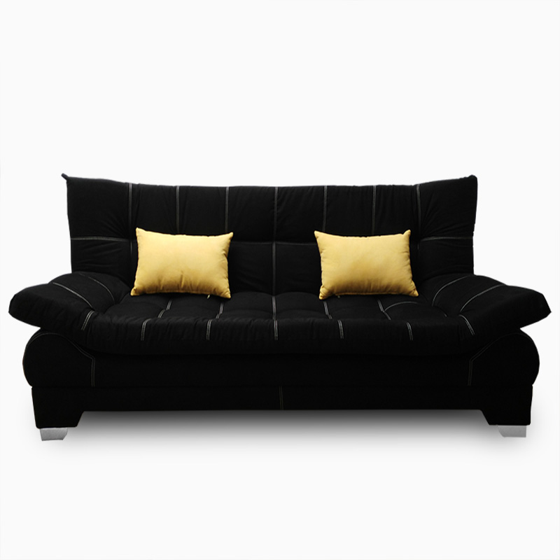 Sofá cama Nigeria suede Black + 02 cojines decorativos Maderian // ENTREGA A CDMX Y ZONA METROPOLITANA.