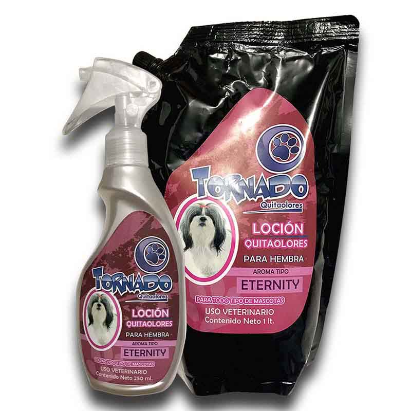 Paquete Perfume Para Perro Aroma Eternity Para Hembra 1 Litro Mas 250 Ml