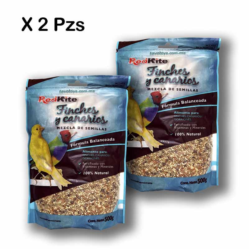 Alimento Para Finches Canarios Y Gorriones Semillas 500 G X 2 Pz
