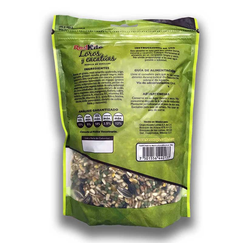 Alimento Para Aves Loros Y Cacatuas Conuros 500 g