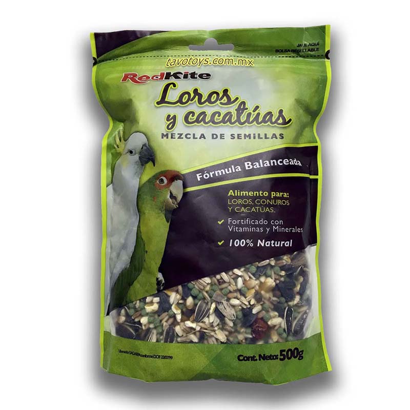 Alimento Para Aves Loros Y Cacatuas 500 g X 4 Pz 
