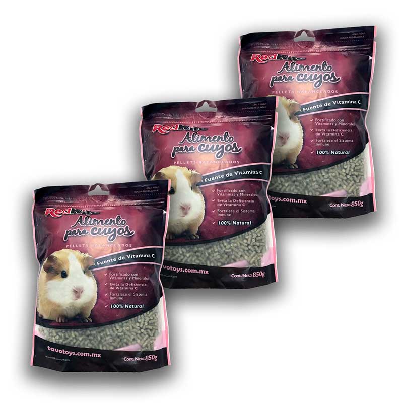 Alimento Para Cuyos Cobayas Conejillo De Indias Cuys 850 G X 3 Pz