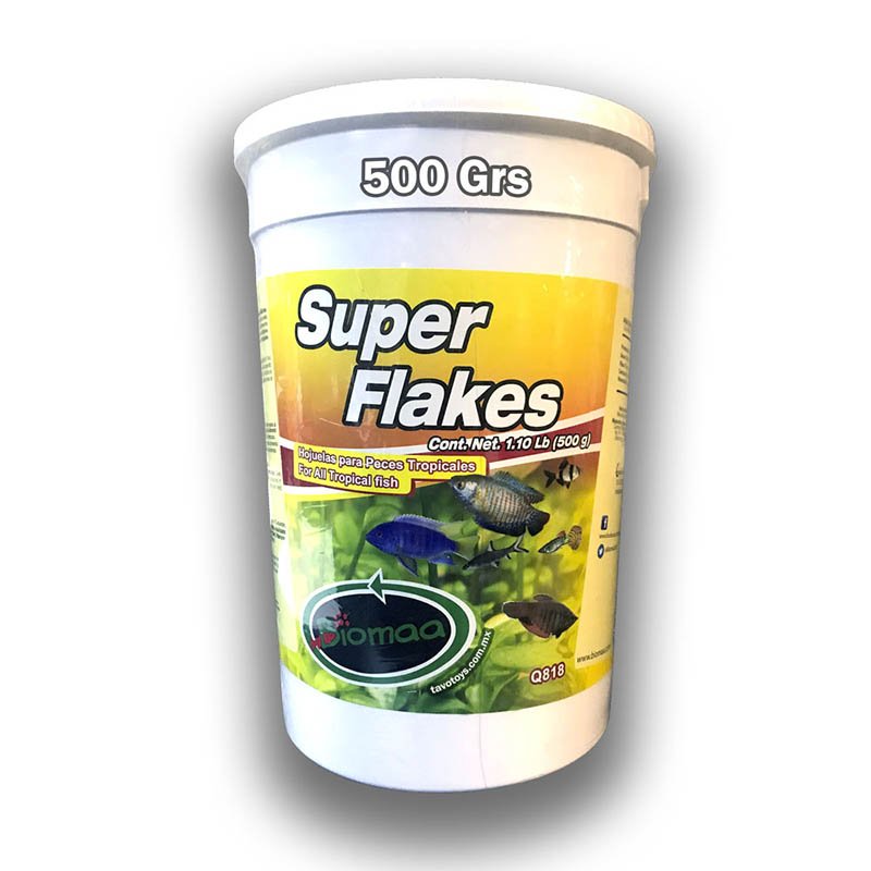 Alimento Para Peces Hojuelas Super Flakes 500 G X 4 Pz Biomaa Agua Dulce