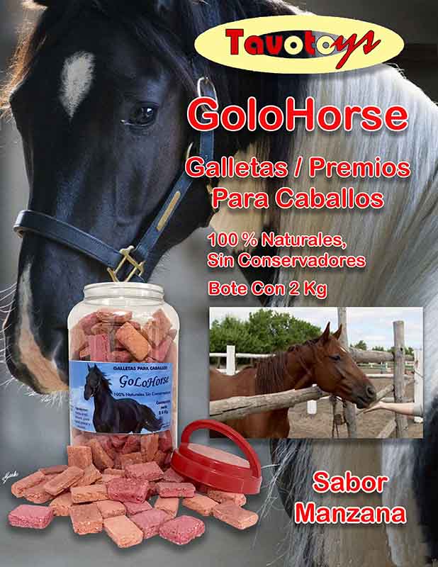 Premios Para Caballo Golohorse Sabor Manzana Bote 2 Kilos X 2 Pz Botana Galletas Caballo