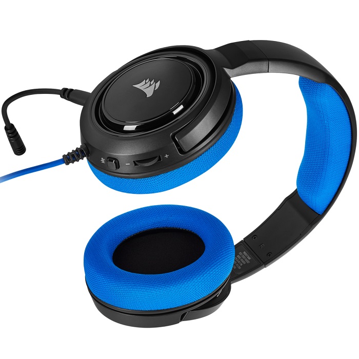 Diadema Corsair HS35 Stereo Gaming Headset 3.5mm Azul CA-9011196-NA