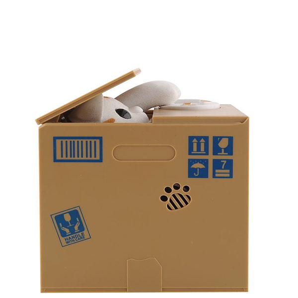 Alcancía Gato Roba Monedas Con Sonido Caja Naranjas