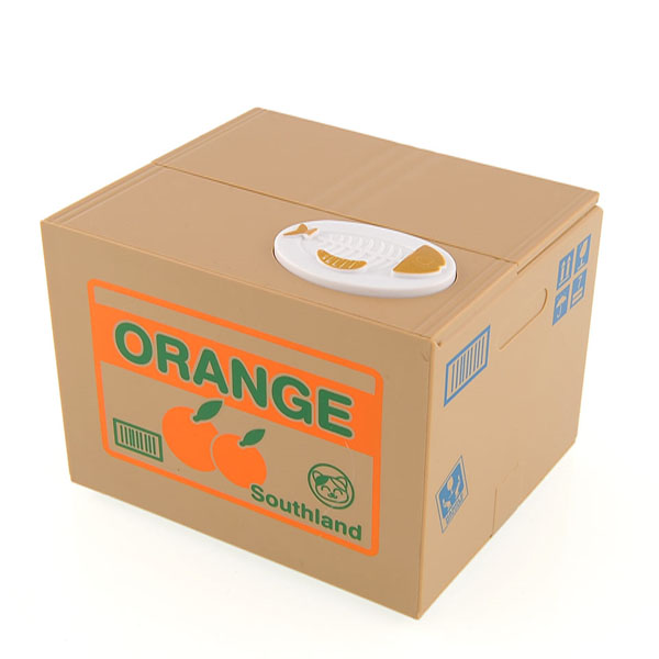 Alcancía Gato Roba Monedas Con Sonido Caja Naranjas