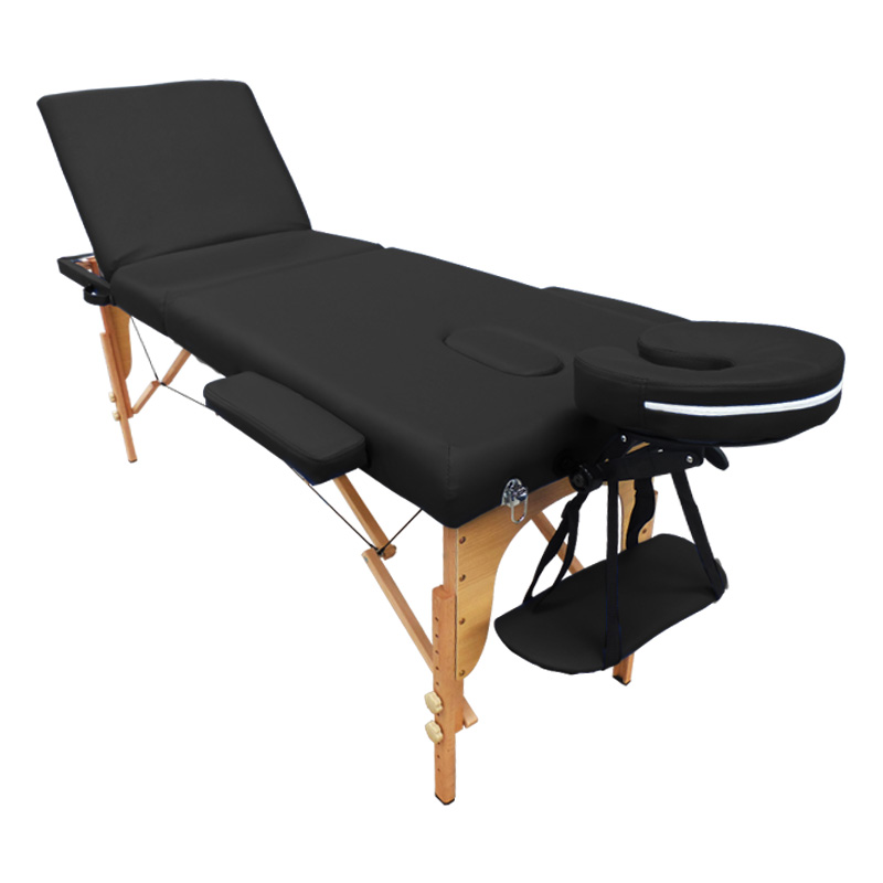 Cama Masaje Plegable 3 Secciones Spa Tatuaje Tattoo Salon Negro