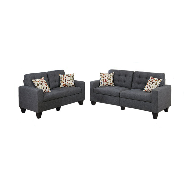 Sala de 2 piezas sofá y loveseat color gris azulado F6901  POUNDEX