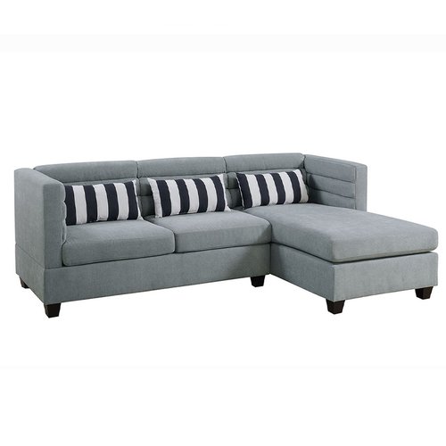Seccional de 2 piezas, sofá y chaise color Gris - POUNDEX F6996