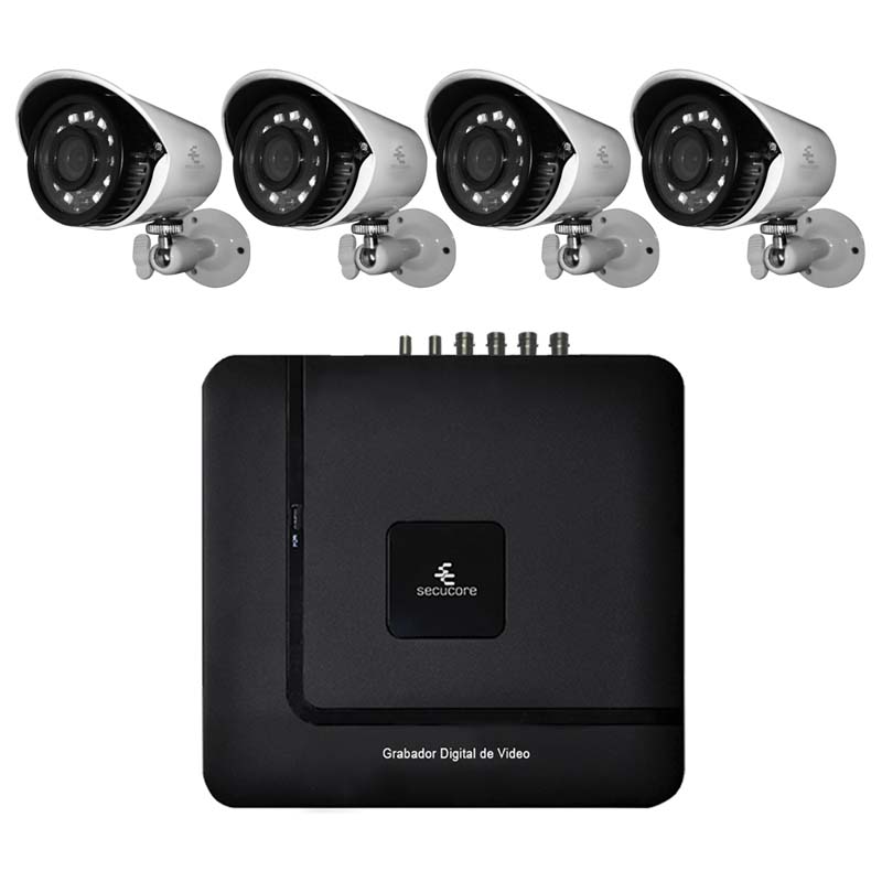 Kit Cctv Video Vigilancia 4 Cámaras Ahd Alta Definición 1080P Dvr Seguridad Circuito Cerrado