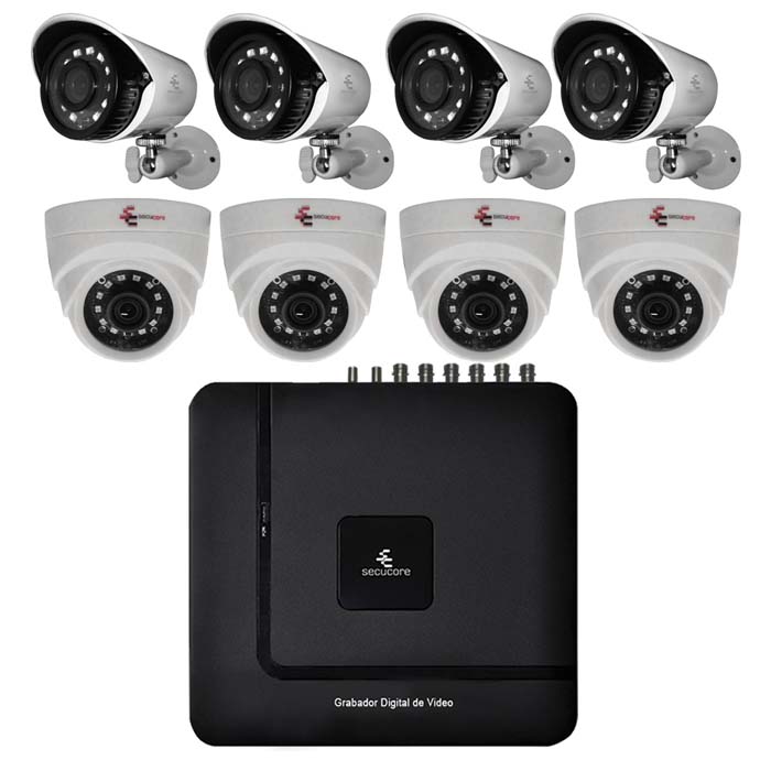 Kit CCTV Circuito Cerrado Vigilancia 8 Camaras Ahd 1080p 2mp
