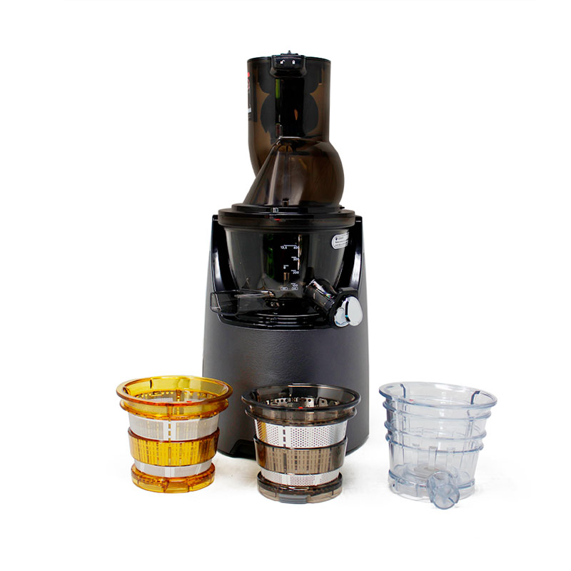 Extractor de Jugo Prensa Fría Boca Ancha Doméstico con 2 Canastillas Extra Plata Kuvings EVO820