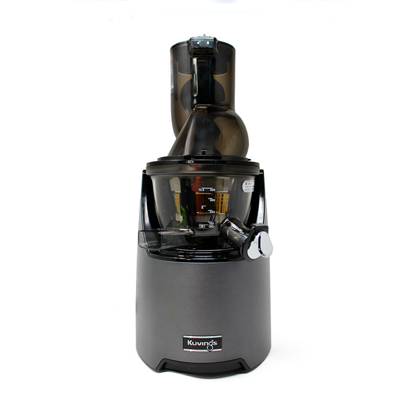 Extractor de Jugo Prensa Fría Boca Ancha Doméstico con 2 Canastillas Extra Plata Kuvings EVO820