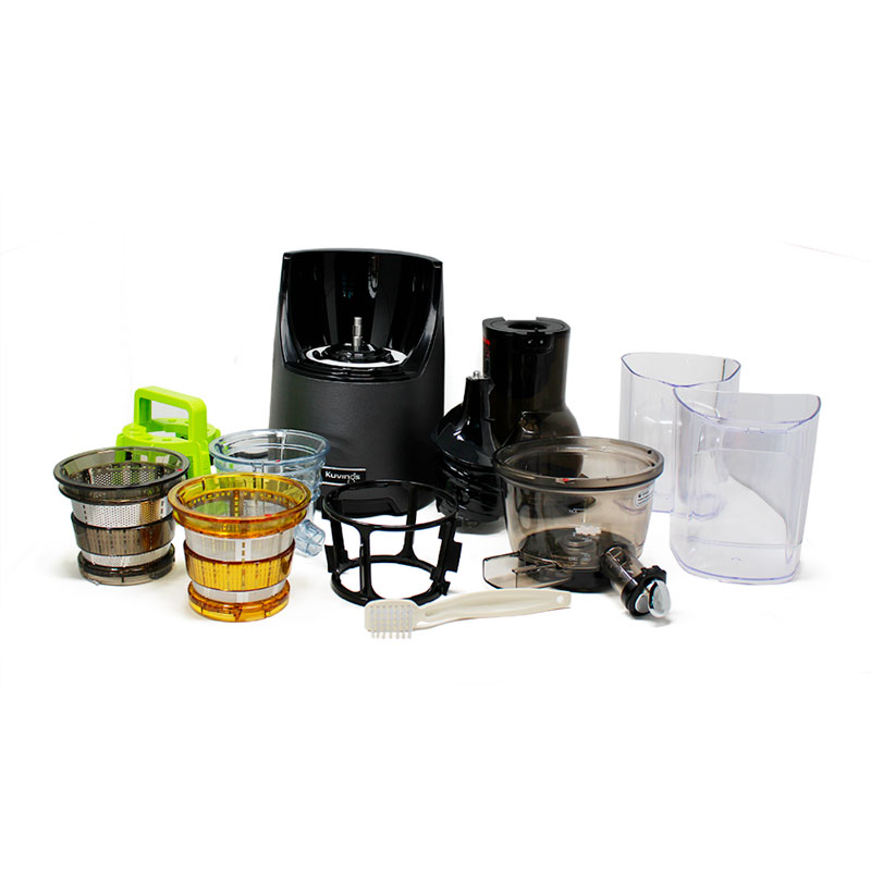 Extractor de Jugo Prensa Fría Boca Ancha Doméstico con 2 Canastillas Extra Plata Kuvings EVO820