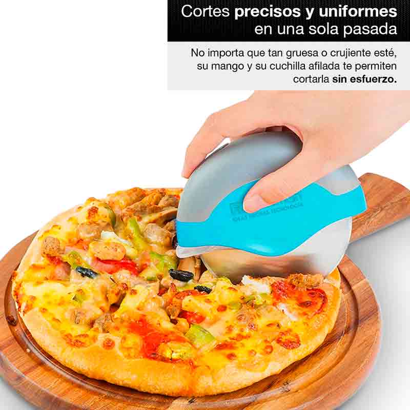 Redlemon Cortador de Pizza Ergonómico con Cubierta de Protección, Fabricado en Acero Inoxidable, Desarmable y Fácil de Lavar, Afilado