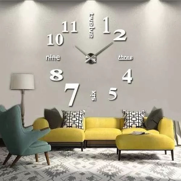 Reloj Gigante De Pared 3d Moda Grande De Cuarzo Y Acrilico