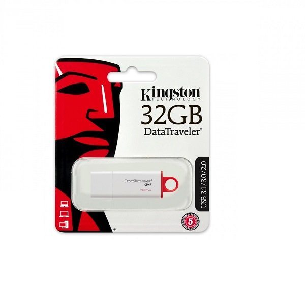 Memoria USB Kingston DataTraveler I G4, 32GB, USB 3.0, Rojo/Blanco