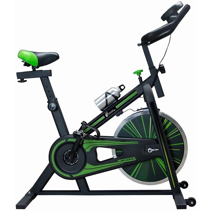 Bicicleta Fija Spinning Profesional 10kg Fitness Cardio Gym Verde Centurfit