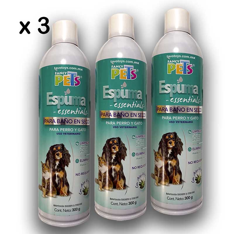 Espuma Seca 3 Piezas Para Perro Baño En Seco Limpieza Quitaolor