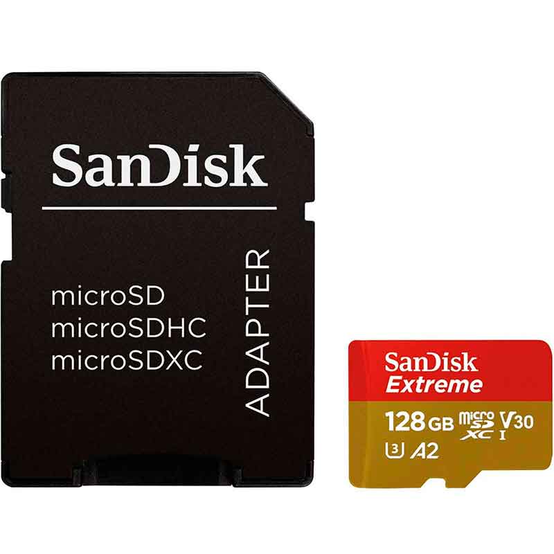 Memoria Micro SD 128GB Sandisk Extreme A2 U3 V30 Clase 10 SDSQXA1-128G-GN6AA 