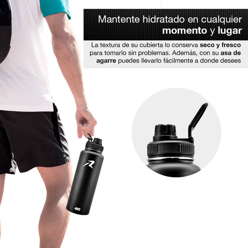 Redlemon Termo de Acero Inoxidable con Aislamiento Térmico para Agua Fría o Caliente, de 40 Oz (1.2 Litros)