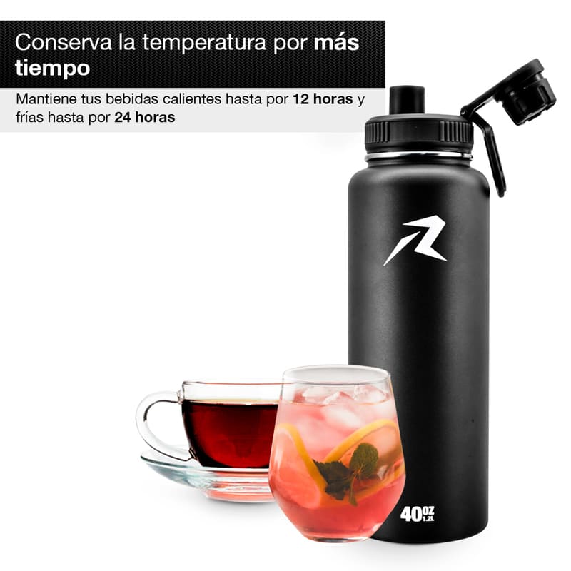 Redlemon Termo de Acero Inoxidable con Aislamiento Térmico para Agua Fría o Caliente, de 40 Oz (1.2 Litros)