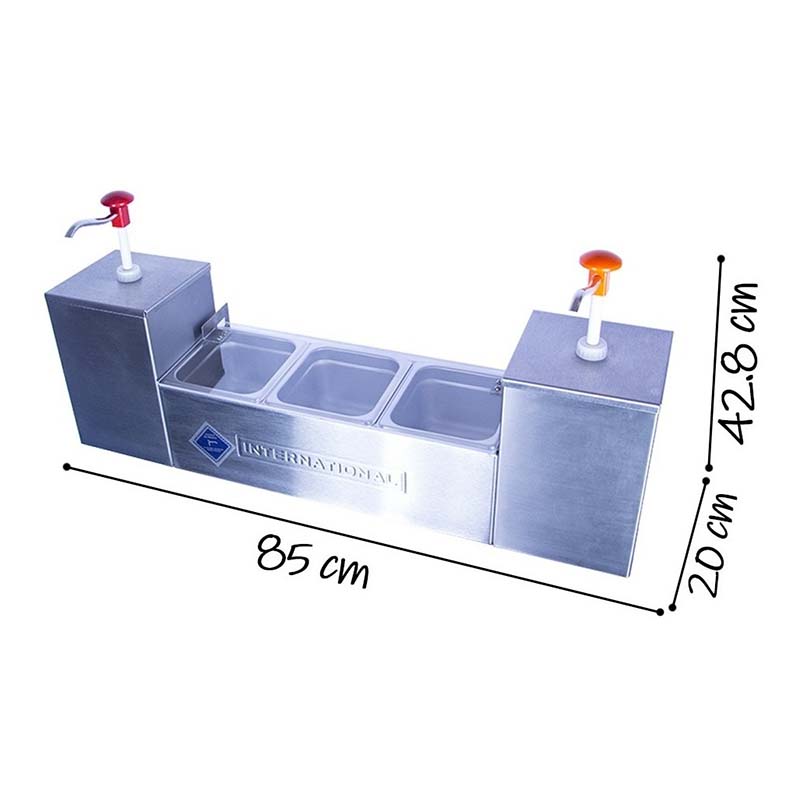 Dispensador Catsup Mostaza Acero Inox International Snacks