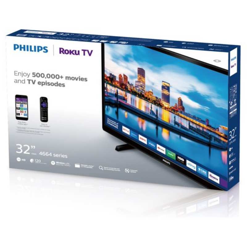 Smart Tv Philips 32 Pulgadas Led Con Roku Y CLARO VIDEO REACONDICIONADA 