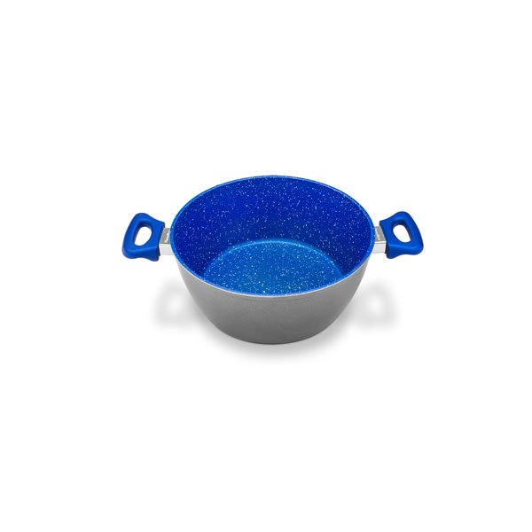 Cacerola de 24 cm Individual FlavorStone en color azul con tapa de vidrio templado con termómetro