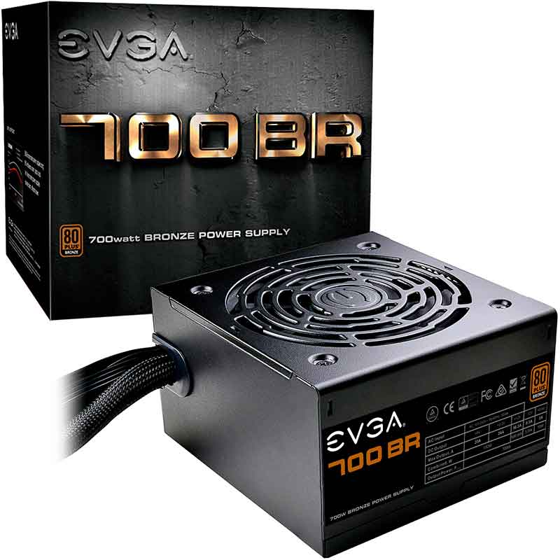Fuente de Poder PC 700W Gamer EVGA 80 Plus Bronze 100-BR-0700-K1 