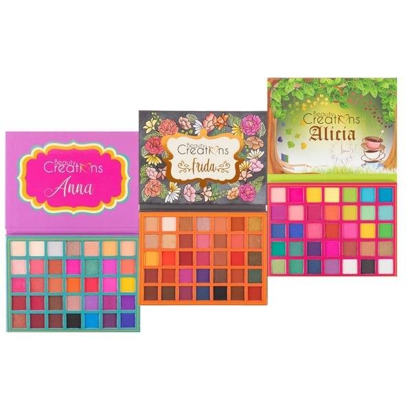 Paquete de 3 paletas de 35 sombras Frida, Alicia y Anna de Beauty Creations