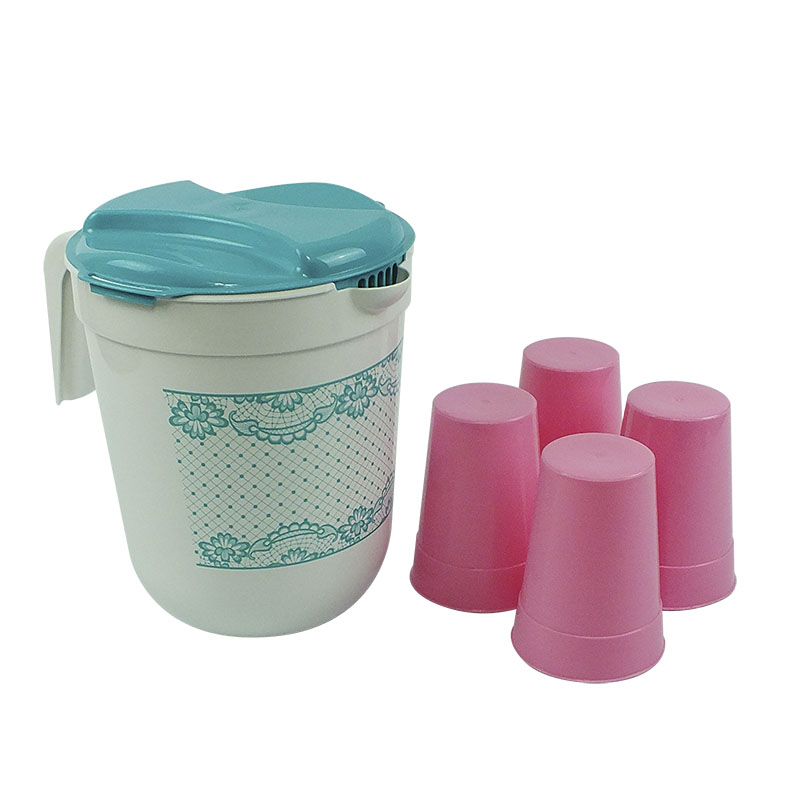Jarra de Plastico 3 Litros con 4 Vasos - FoodKeepers