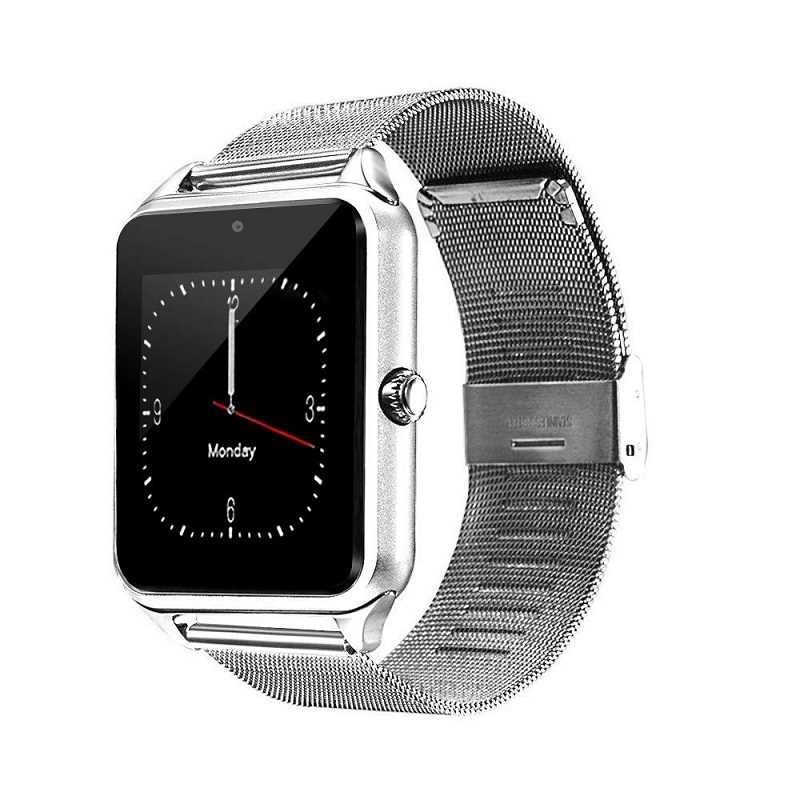 Smartwatch reloj celular  correa Metalica de acero inoxidable con cámara fotográfica touch screen 