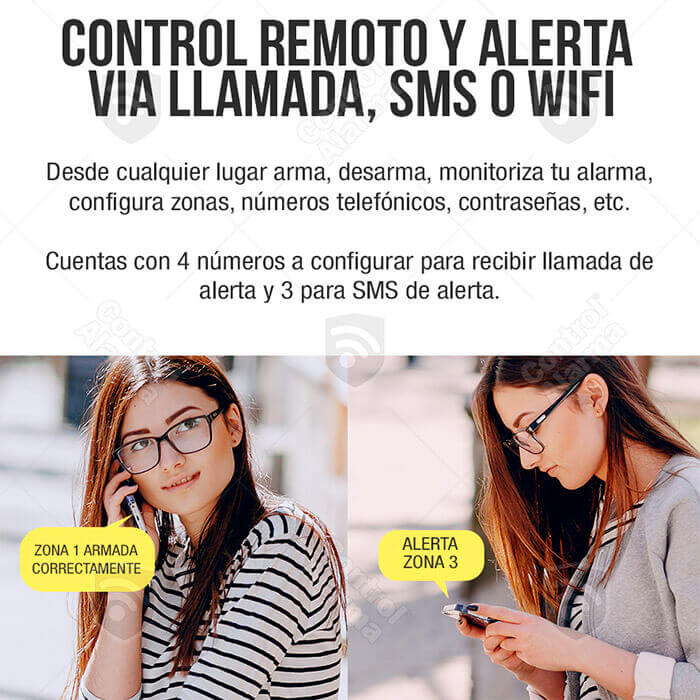 Wifi Kit 7 Alarma Touch Blanca Triple Tecnologia GSM Cel Inalambrica Seguridad Casa Vecinal Negocio