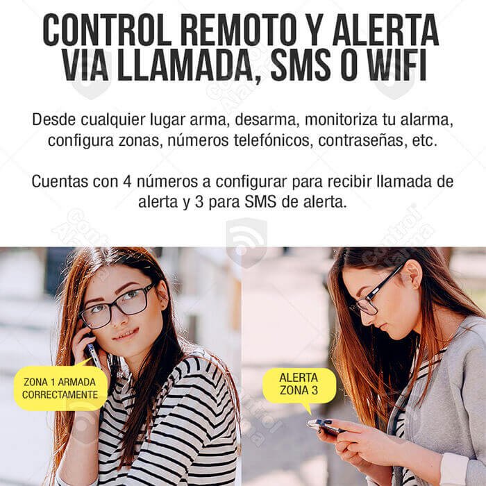 Wifi Kit 14  Alarma Touch Blanca Triple Tecnologia GSM Cel Inalambrica Seguridad Casa Vecinal Negocio