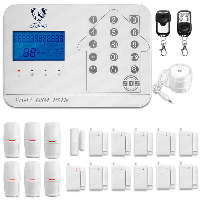 Wifi Kit 18  Alarma Touch Blanca Triple Tecnologia GSM Cel Inalambrica Seguridad Casa Vecinal Negocio