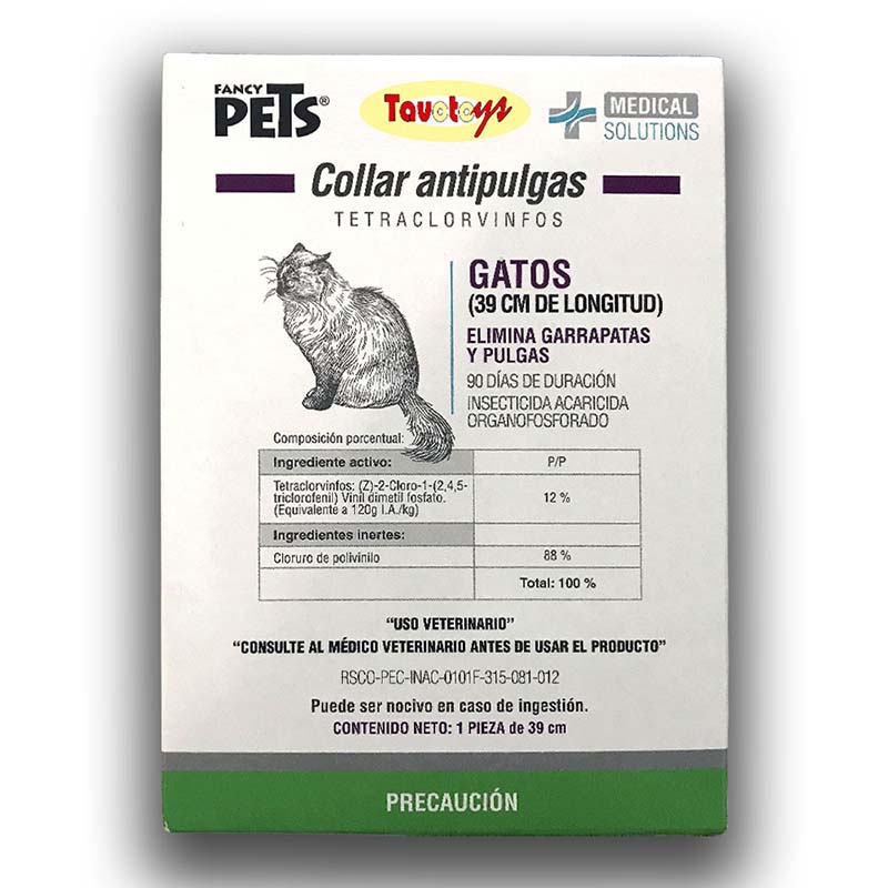 Collar Antipulga Para Gato Antigarrapata Fancy Pets 39 Cm 4 Pzas Collar Insecticida