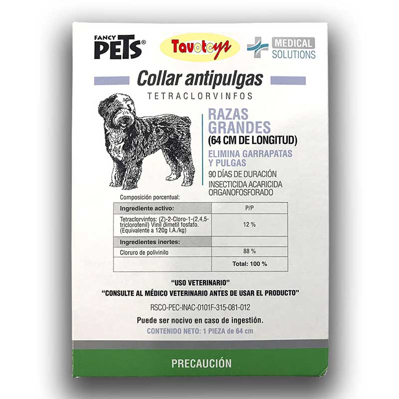 Collar Antipulga Antigarrapata Para Perro Grande 64 Cms Largo Collar Insecticida