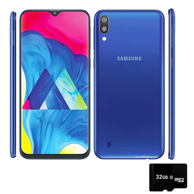 Celular Samsung Galaxy M10 DualSIM 16GB RAM 2GB  13MP + 5MP Version Internacional Nuevo AZUL + Micro SD de 32GB