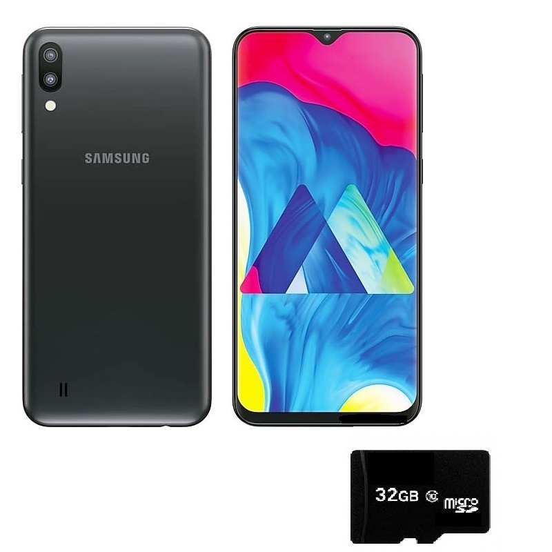 Celular Samsung Galaxy M10 DualSIM 16GB RAM 2GB  13MP + 5MP Version Internacional Nuevo NEGRO + Micro SD de 32GB