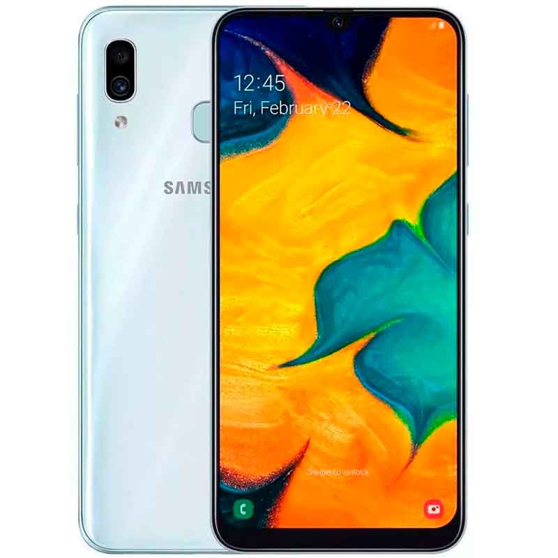 Celular SAMSUNG Galaxy A30 4GB 64GB Octa Core Android 9.0 Dual Sim Blanco